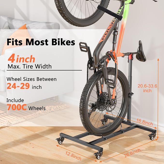 Vertical Bike Stand, Freestanding Space-Saving Bike Rack - Image 2