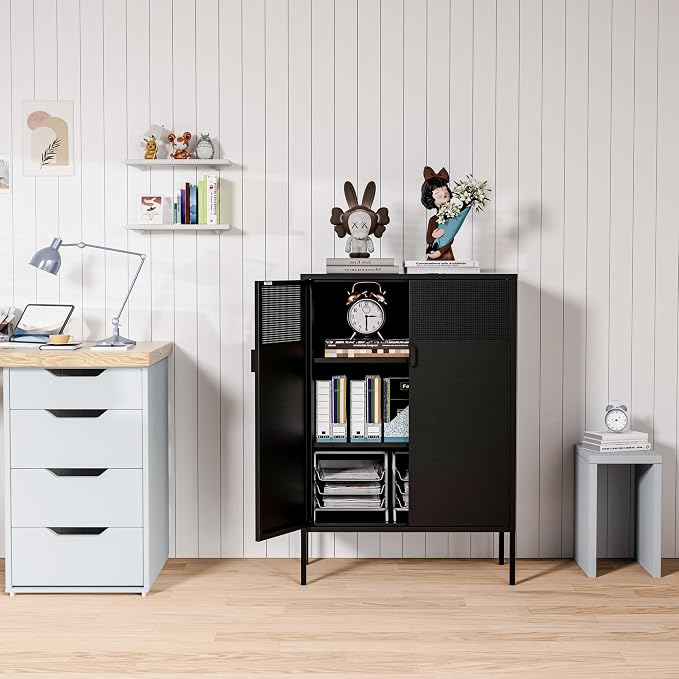 2 Mesh Door Metal Storage Cabinet - Image 4