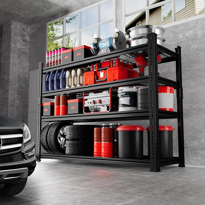 Storage Shelves 2PCS, Garage Shelving Heavy Duty 2640LBS Capacity, 4 Tier - Image 2