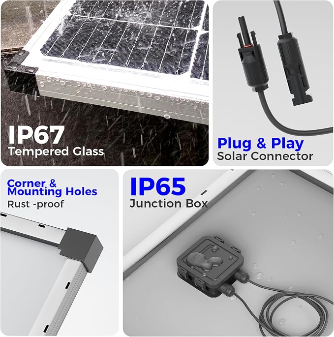 200W 12V Solar Panels, High Efficiency 9BB Cell Monocrystalline Solar Panel - Image 4