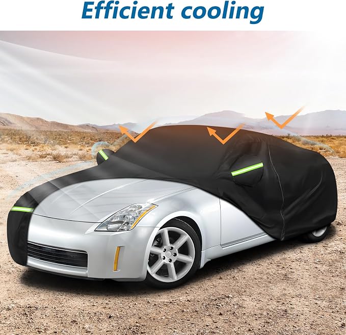 Car Cover Waterproof for 2003-2009 Nissan 350Z, 210D Oxford Cloth - Image 4