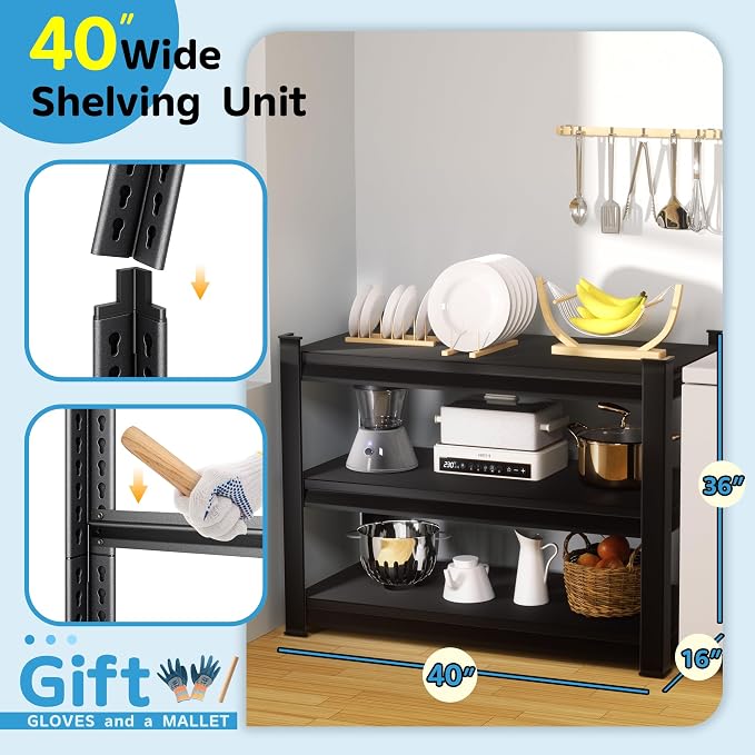 1350LBS Garage Storage Shelves Heavy Duty, 3-Tier Garage Shelving Heavy Duty - Image 4