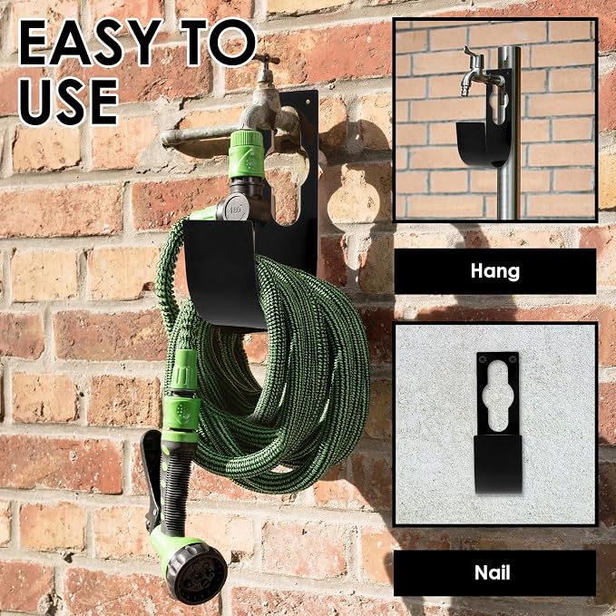 3Pcs Garden Hose Hanger Hook Carbon Steel Expandable Hose Holder Rack Wall - Image 4