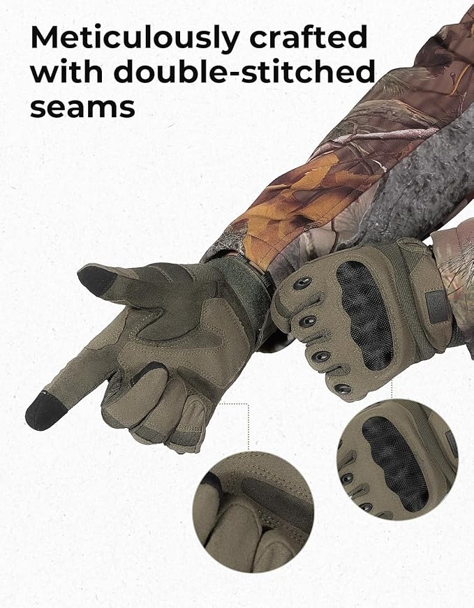 KEMIMOTO Tactical Gloves for Men, Touchscreen Motorcycle Gloves - Image 6