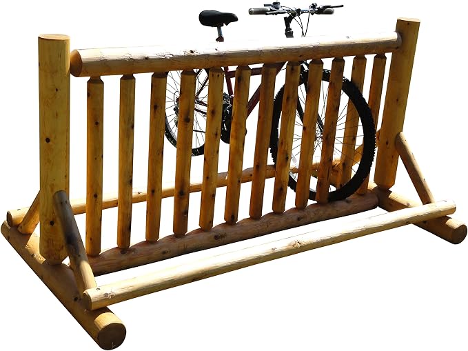 13-Place Bike Log Rack, Outdoor Bike Stand, Freestanding Commercial Bicycle - Image 4