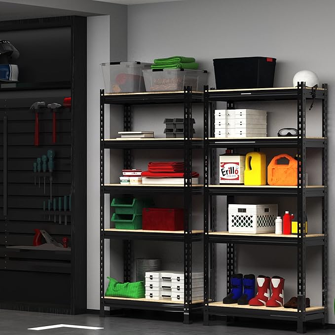 PrimeZone Storage Shelves, 27.5" W X 12" D X 59" H Adjustable Metal Heavy Duty - Image 2
