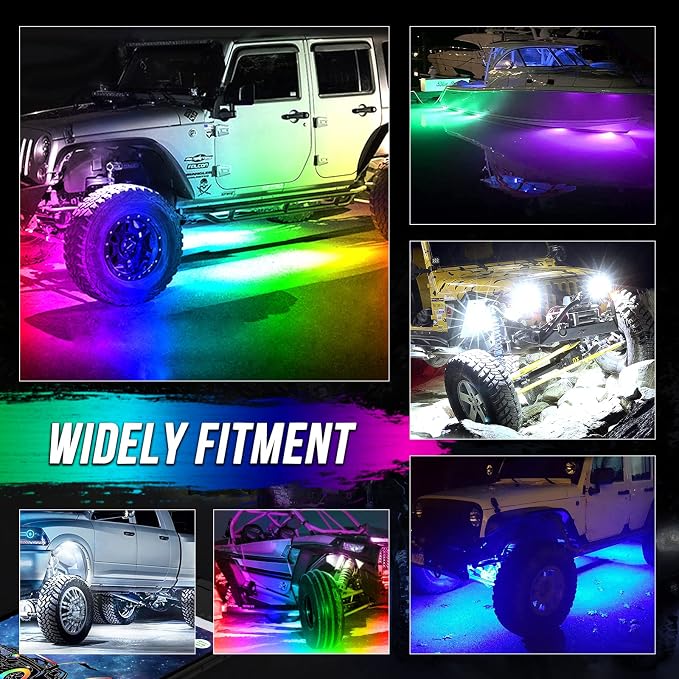OPP ULITE Dream Chasing Color Led Rock Lights, 210° Luminous RGB & Pure White - Image 6
