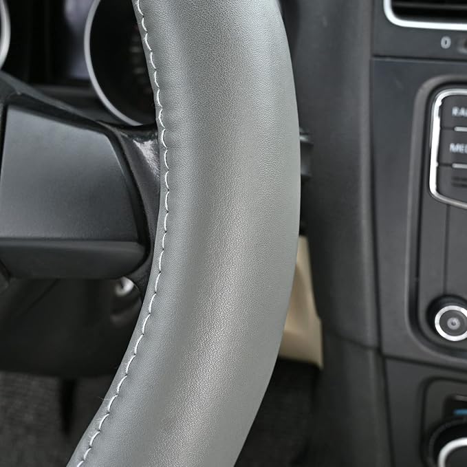 Haokay Heavy Duty Pure Cowhide Steering Wheel Cover SUV Car - Image 3