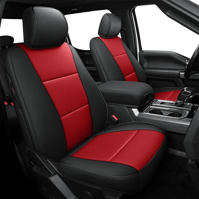 AOMSAZTO Front Seat Covers for Ford F150 XL XLT: 2015-2024 SuperCrew & F250 by AOMSAZTO