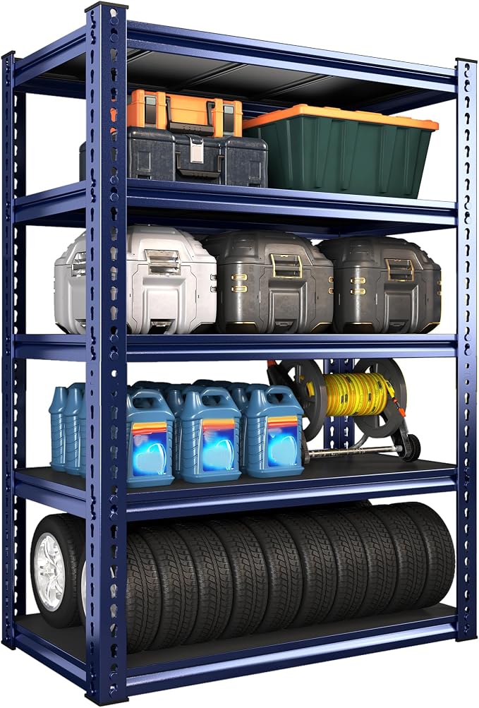REIBII Garage Shelving 72" H Storage Shelves Sturdy Metal Shelves Heavy Duty 5 by REIBII