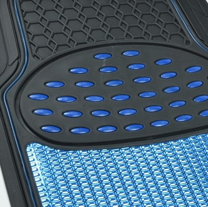 Blue All Weather Heavy Duty Universal Fit Car Floor Mats Interior Liners - Image 4