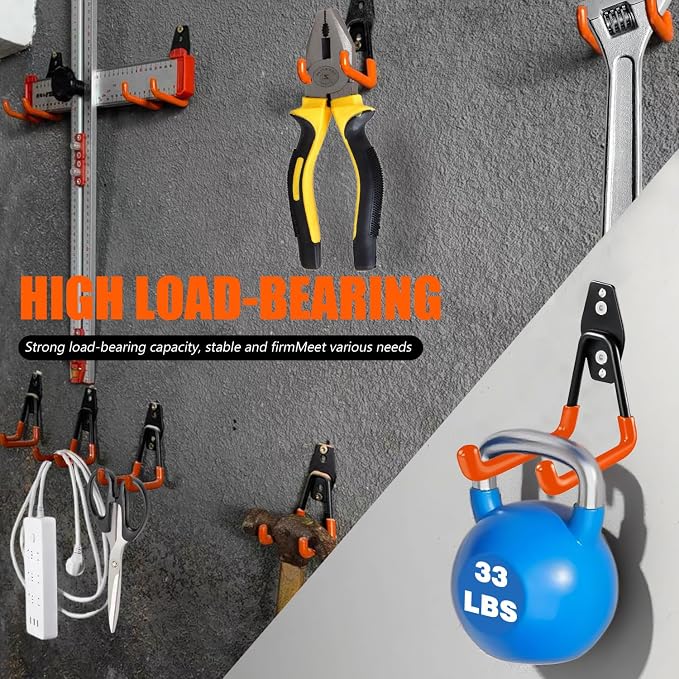 Heavy-Duty Garage Hooks -4 Pack Type small J - Image 4