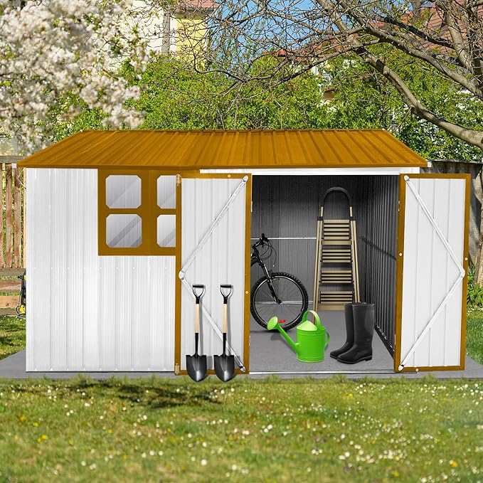 8x10 FT Outdoor Storage Shed, Metal Garden Shed - Image 3