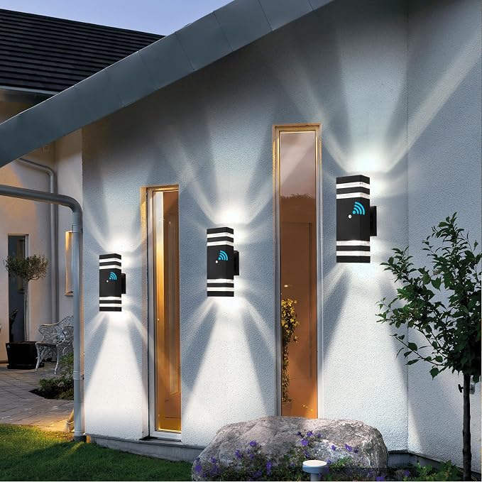 tewei 6 Pack Dusk to Dawn Outdoor Lighting, Modern Black Exterior Light - Image 2