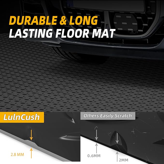 8.2x21 FT Garage Floor Mat, 2.8mm Thickened Diamond Plate PVC Garage Flooring - Image 4