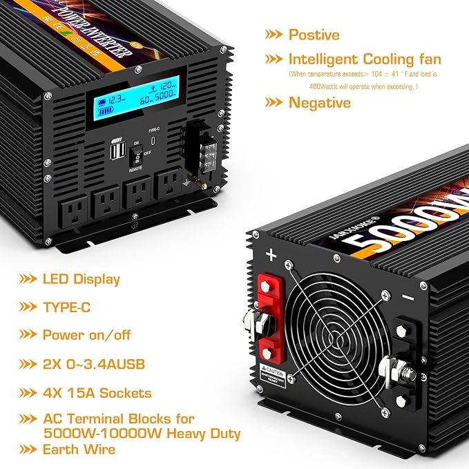 5000 Watt Power Inverter 12V DC to 110V 120V Converter - Image 6