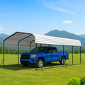 12x20 Metal Carport with Base Fixings Heavy Duty Garage Outdoor Chrome Plated by ZYNFYLUS