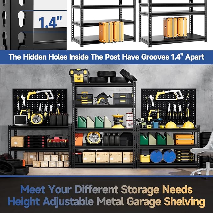 5-Tier 35" W X 18" D X 72" H Garage Shelving 2500LBS Heavy Duty Shelving - Image 6