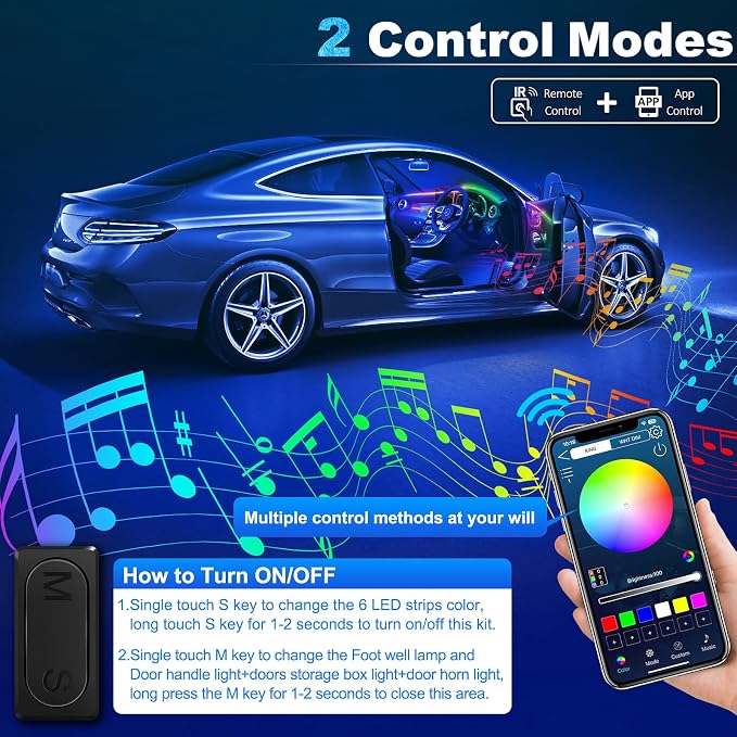 Dreamcolor Acrylic Interior Car LED Strip Light - Image 5