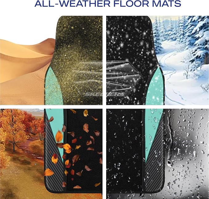 Skechers Car Floor Mats, Waterproof Universal Fit Car Mats, Faux Leather Car - Image 7