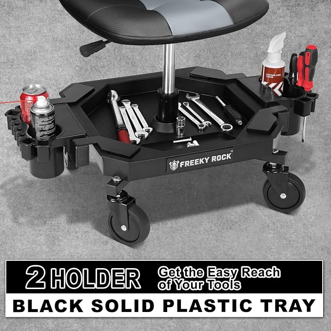 Rolling Stool with Wheels, Adjustable Height Pneumatic Garage Work Mechanic - Image 5