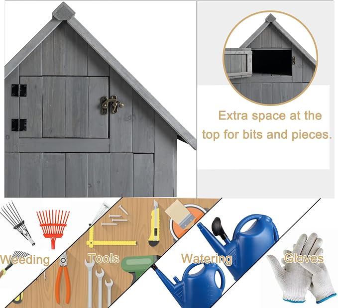 30.3" L X 21.3" W X 70.5" H Outdoor Storage Shed - Image 6