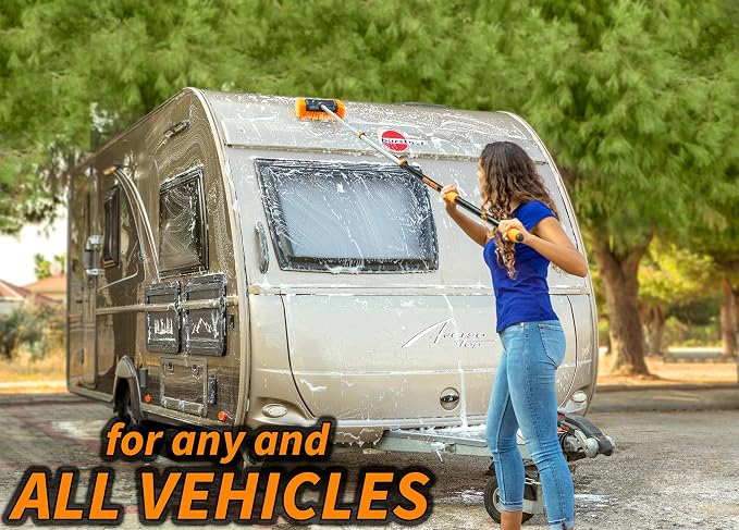 Car & RV Wash Brush Kit 48-144״ Long Extendable Handle Car, Truck Washing Kit - Image 4
