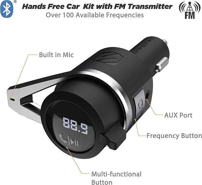 Scosche BTFMPD3SR-SP1 Universal Bluetooth Hands-Free Car Kit - Image 3