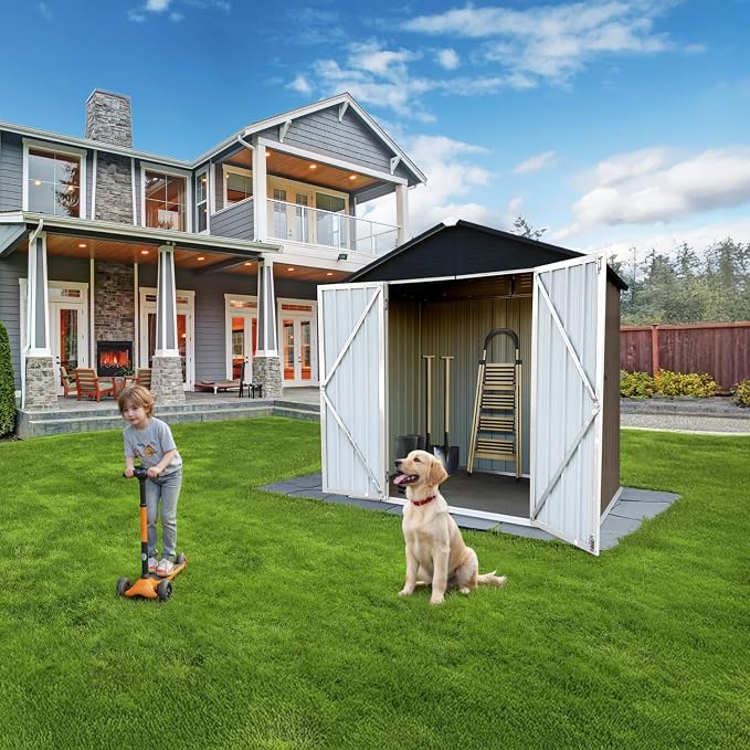 6' x 4' Outdoor Storage Shed, Sturdy Metal Building w/Lockable Doors - Image 7