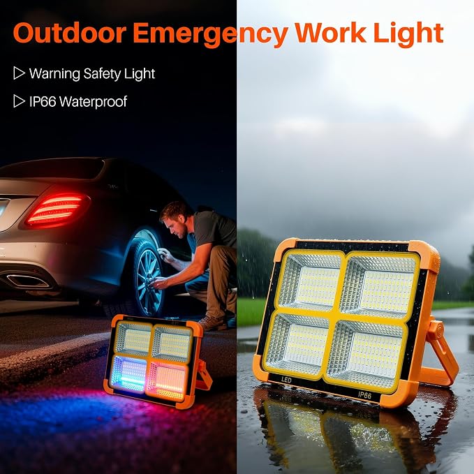 LED Solar Work Light with Magnetic, 5 Lighting Modes, IP66 Waterproof, Long - Image 7