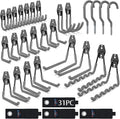 3-H Garage Wall Hooks 31 Pack, Garage Hooks Heavy Duty by 3-H