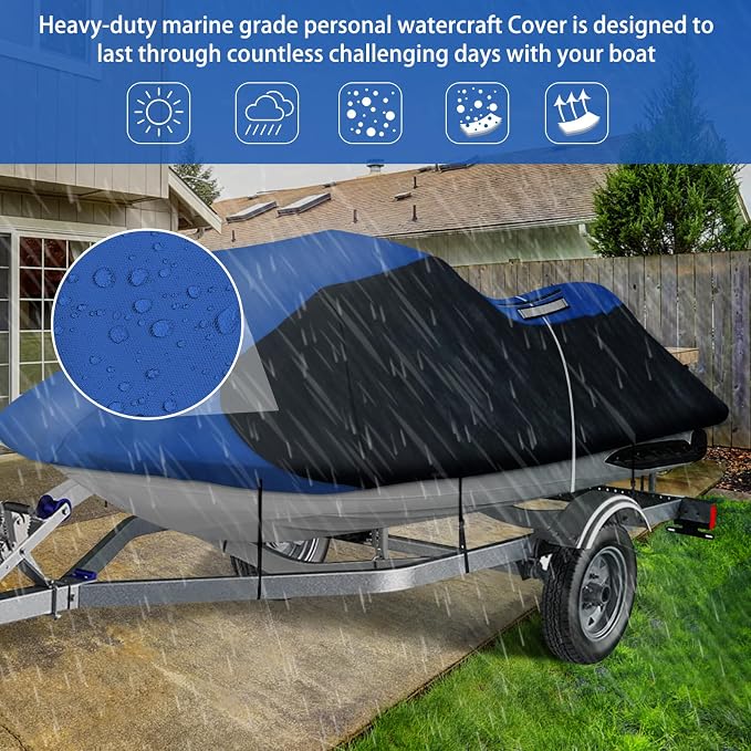 iCOVER Jet Ski Cover- Water Proof Heavy Duty Trailerable Personal Watercraft - Image 3