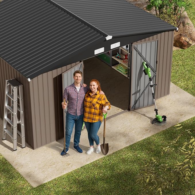 GVDV 10X12 FT Outdoor Storage Shed, Durable Metal Outside Storage - Image 6