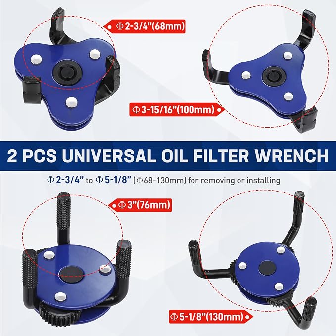 WORKPRO Universal Oil Filter Wrench & Removal Tool, Adjustable Oil Filter - Image 2