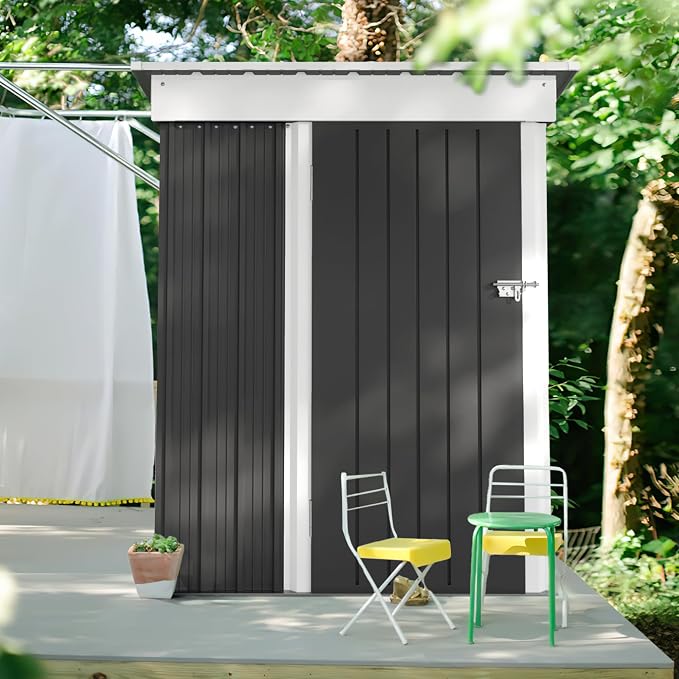 JUMMICO Metal Outdoor Storage Shed 5 x 3 FT Metal Shed - Image 6