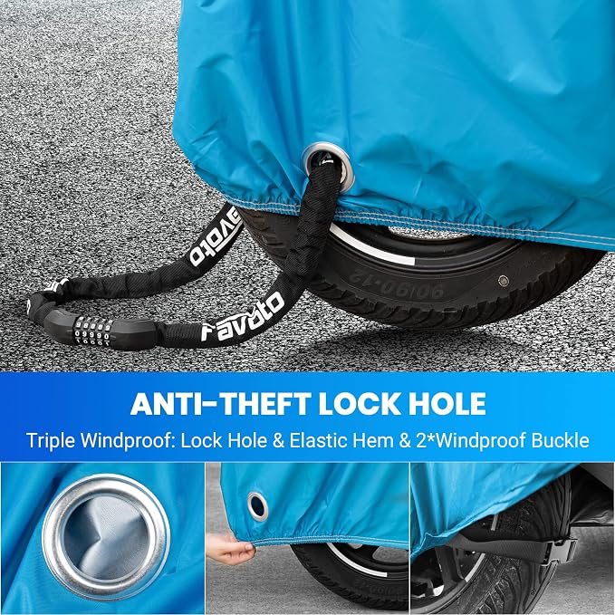 Favoto Motorcycle Cover 96.5 inches Length All Season Universal Weather - Image 5