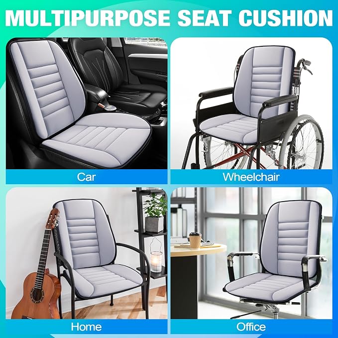 MYFAMIREA Car Seat Cushion and Back Support Pillow 1.2'' Thick Memory Foam Desk - Image 5