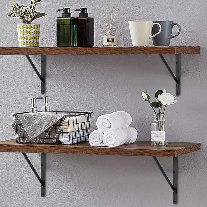 16 Pack L18 x H 12" Black Heavy Duty Shelf Brackets - Image 6