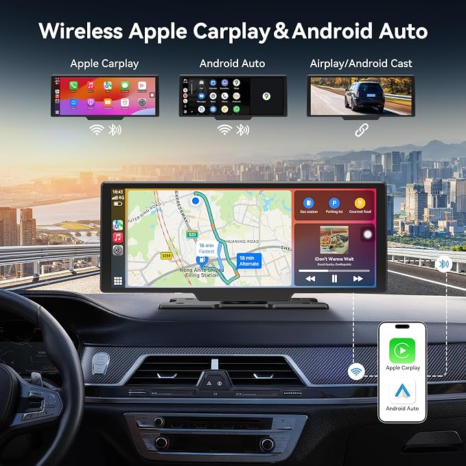 10.26" Carplay Screen for Car, Portable Car Play Screen - Image 2