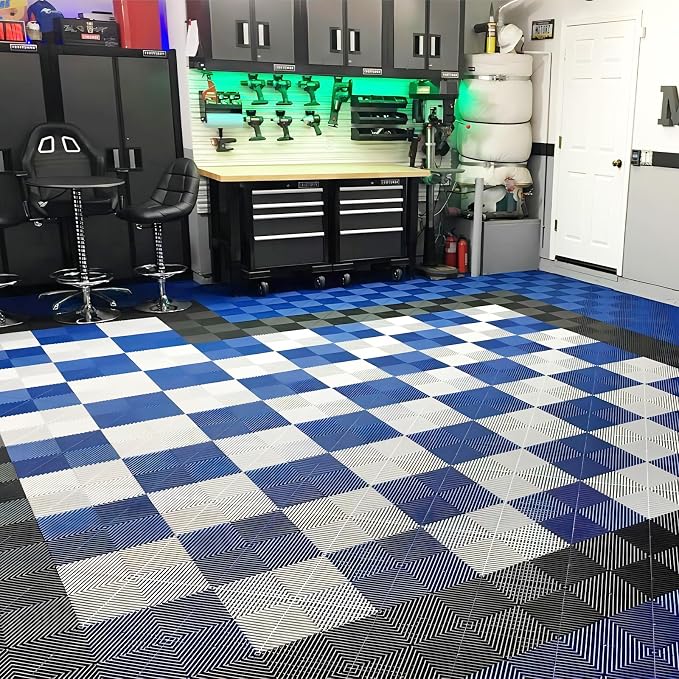 15.7"x15.7" Garage Flooring Tiles, Non-Slip Interlocking Plastic Garage Floor - Image 8
