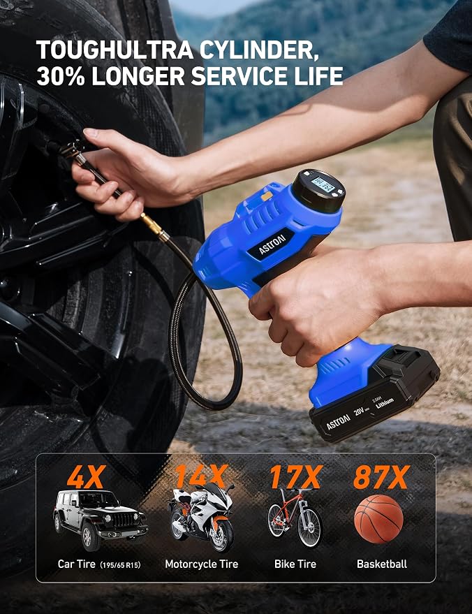 AstroAI C2 Cordless Tire Inflator Air Compressor 20V Rechargeable Battery - Image 2