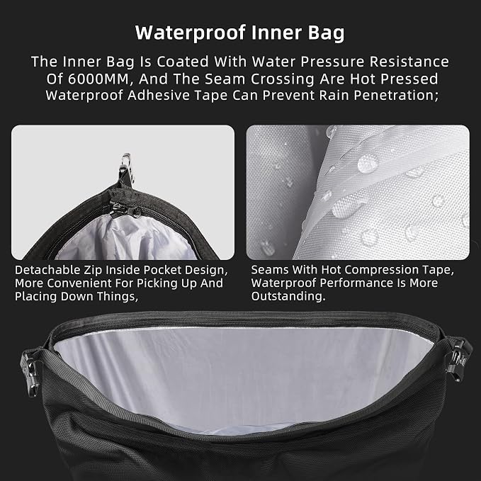 Rhinowalk Motorcycle Saddlebags Waterproof 25L Saddle Bag Quick Release side - Image 5