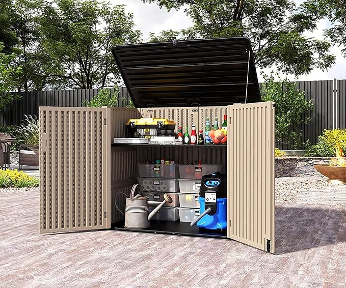 HOMSPARK Storage Shed Weather Resistance, Horizontal Storage Shed - Image 3