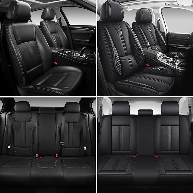 Car Seat Covers Front Only, Easy Install Luxury Leather Automotive Seat Covers - Image 8