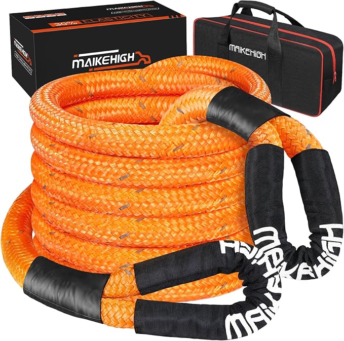 MAIKEHIGH 1-1/8" x 30ft Kinetic Recovery Rope, 000LBS Heavy Duty Offroad by MAIKEHIGH