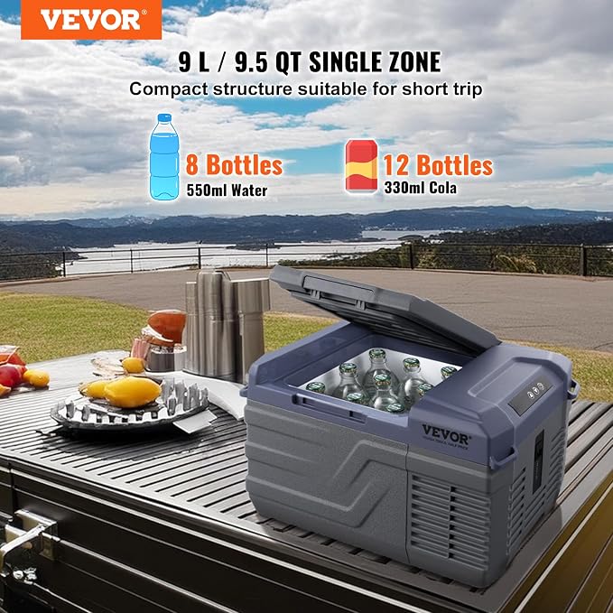 VEVOR Car Refrigerator, 12 Volt Car Refrigerator Fridge, 9 L Single Zone - Image 2