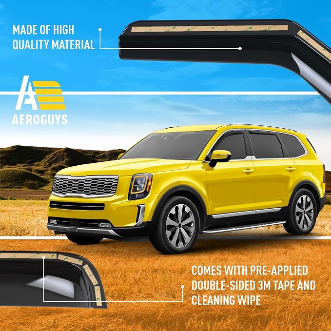Extra Durable Window Deflectors in-Channel Window Visors Rain Guards Fit - Image 6