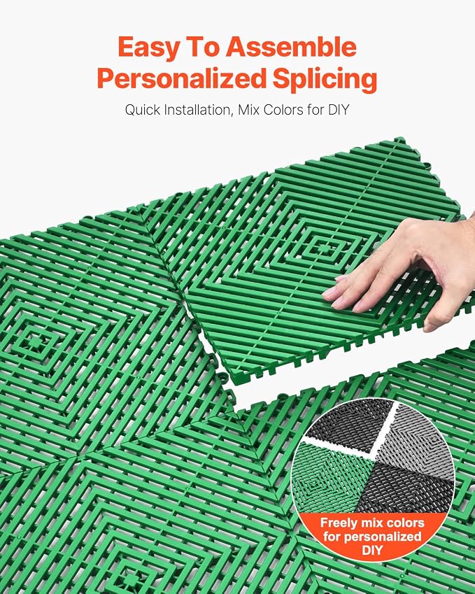 VEVOR Interlocking Drainage Mat, 12” x 12” Splicing Drainage Mats, Non-Slip - Image 6