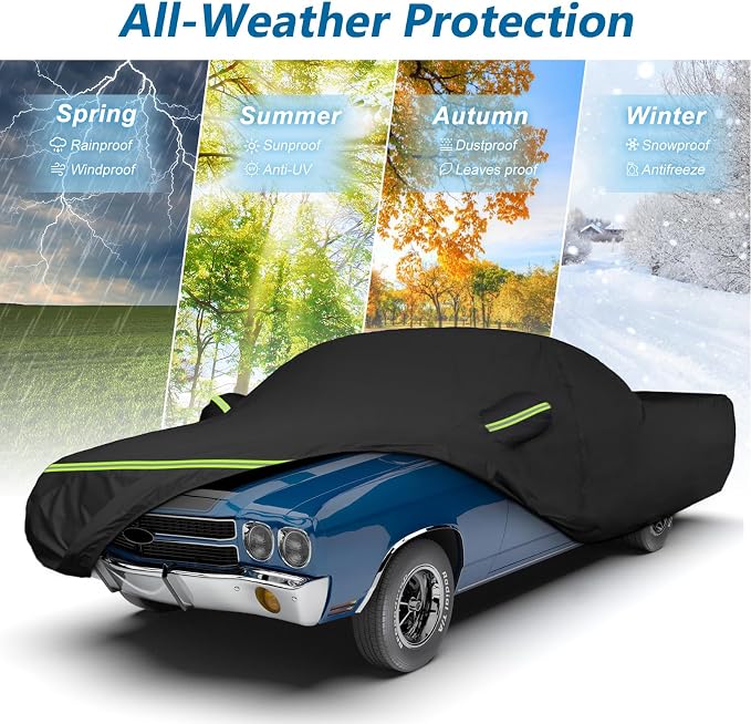Waterproof Car Covers for Chevrolet El Camino 1964-1967, 420D Oxford Cloth Sun - Image 7