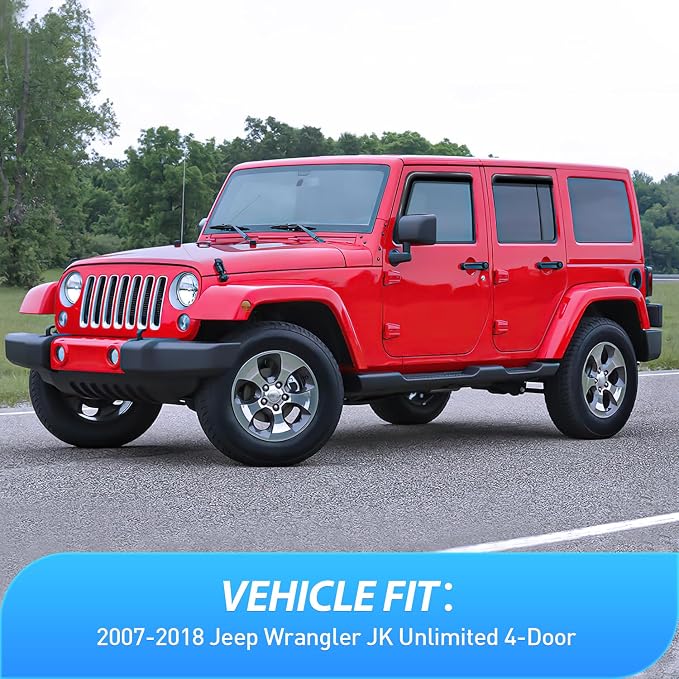 Nilight in Channel Rain Guards for Wrangler JK 2007 2008 2009 2010 2011 2012 - Image 4